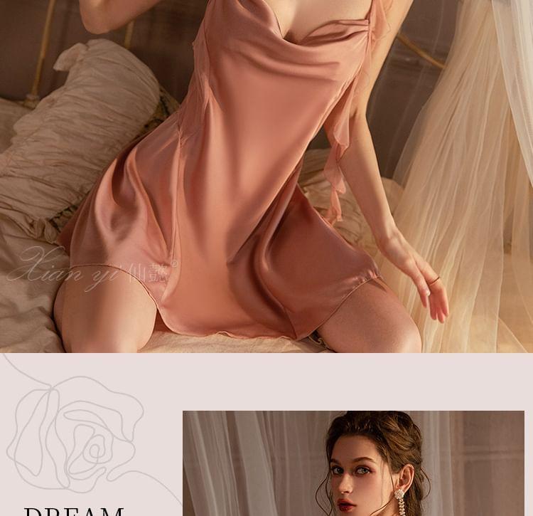 Sleeveless Plain Babydoll Set Product Image