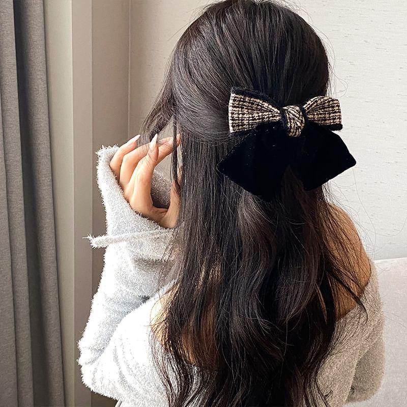 Plaid Bow Hair Clip Product Image
