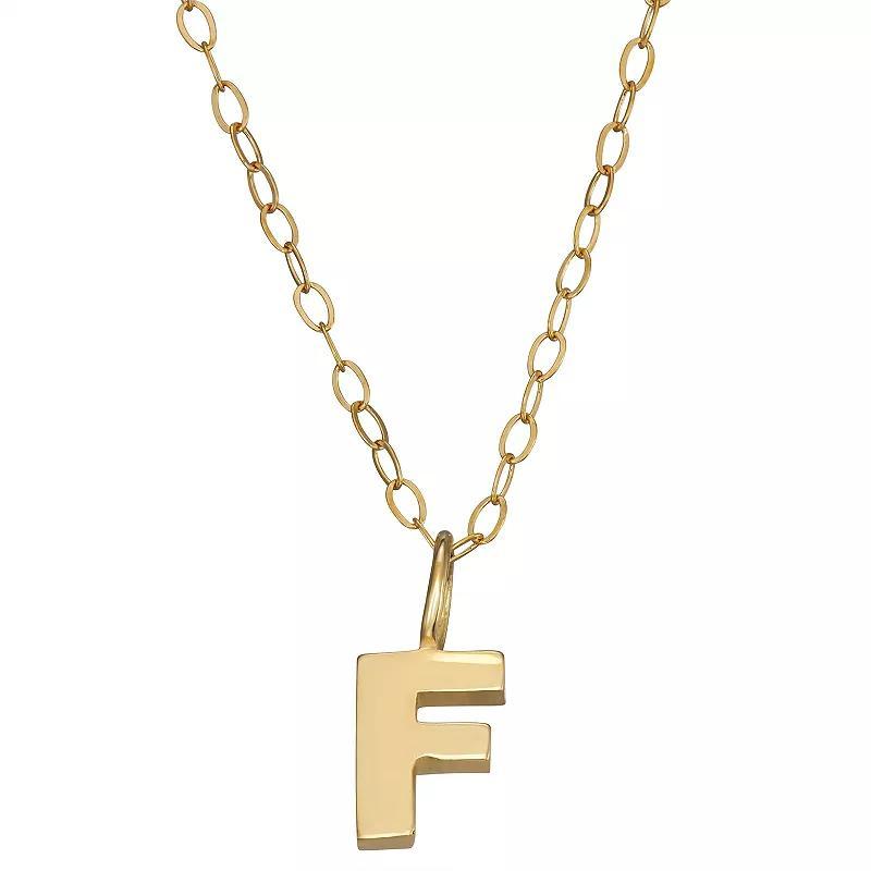 10K Gold Initial Pendant on 14K Gold Filled Chain, Womens Product Image