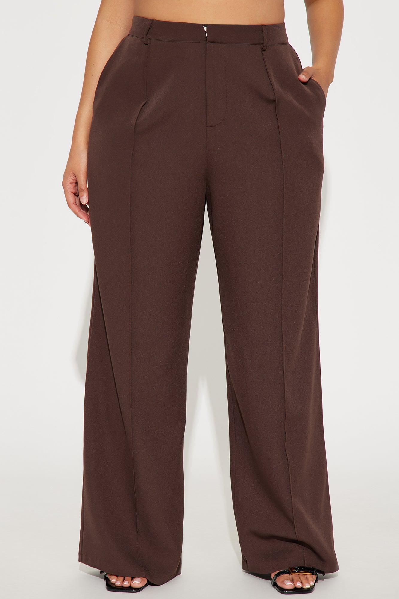Office Behavior Wide Leg Trouser - Chocolate Product Image