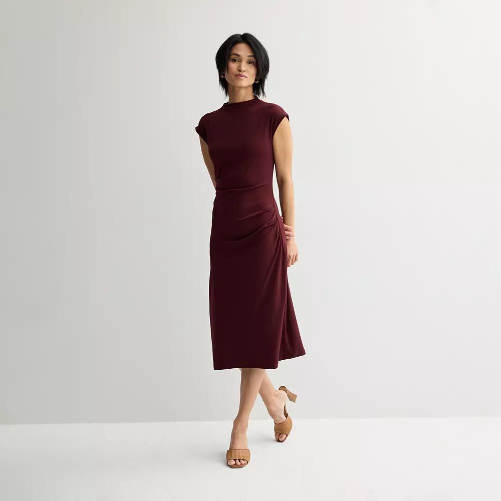 Womens Nine West Mock Neck Knit Dress Maddie Purple Product Image