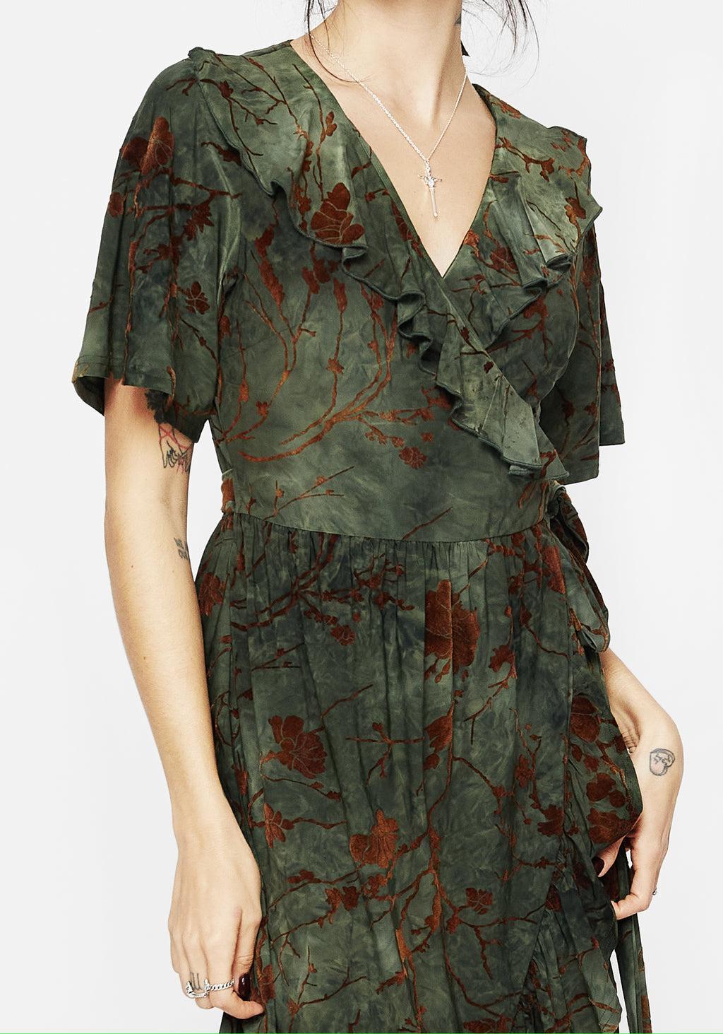 Witchfire Ruffle Midaxi Wrap Dress Product Image