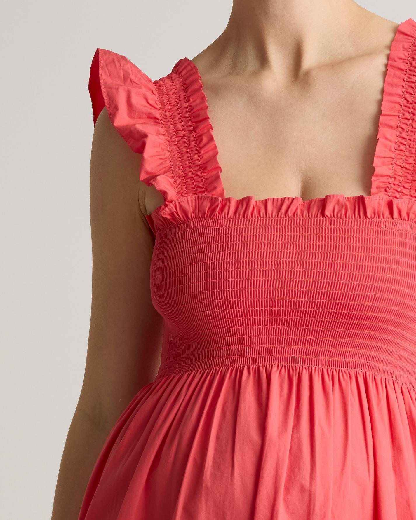 Quince | Women's Poplin Maternity Smocked Midi Dress Organic Cotton Product Image