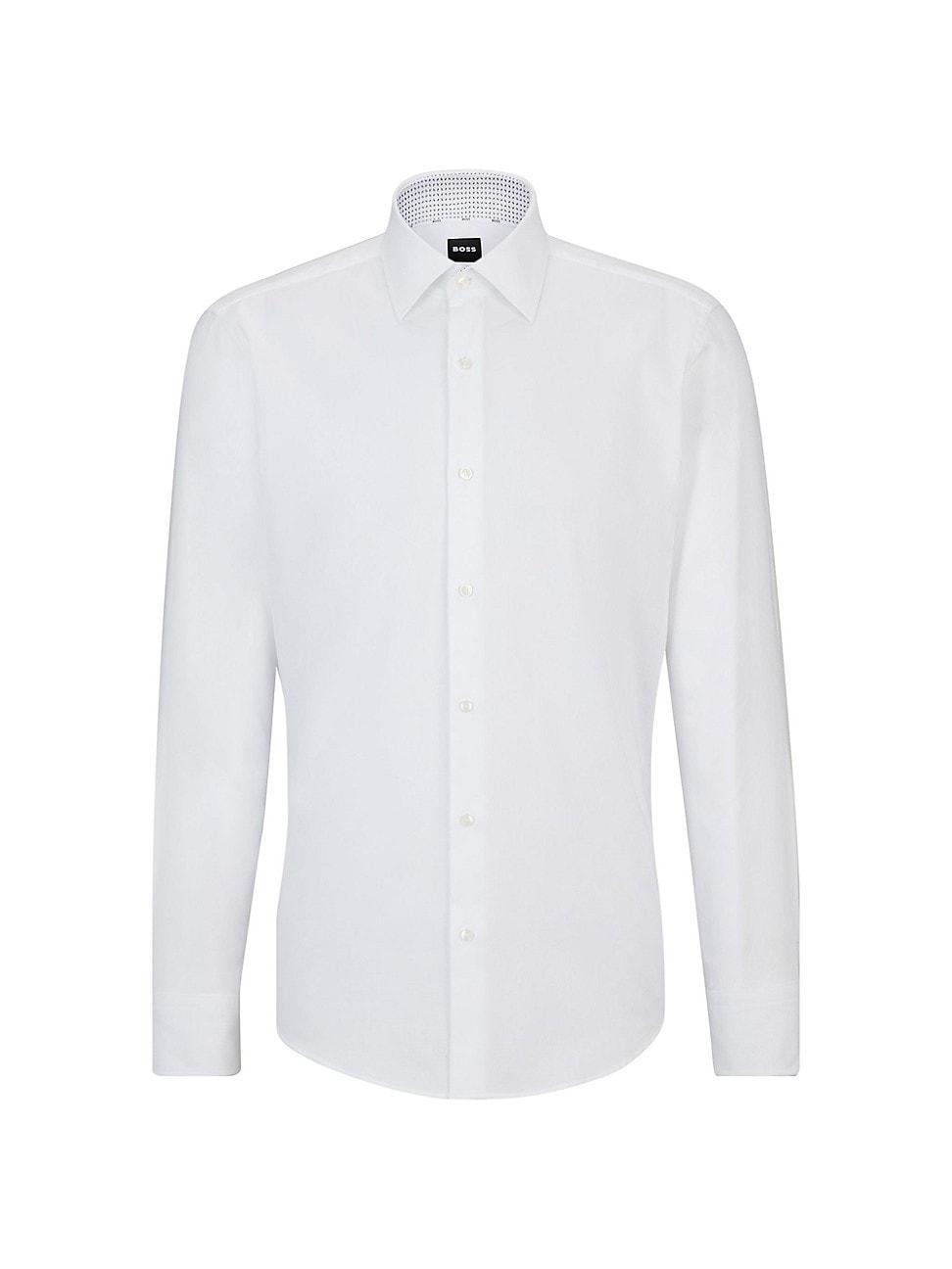 HUGO BOSS Boss By  Men's Oxford Stretch Cotton Regular-fit Dress Shirt In Dark Red Product Image