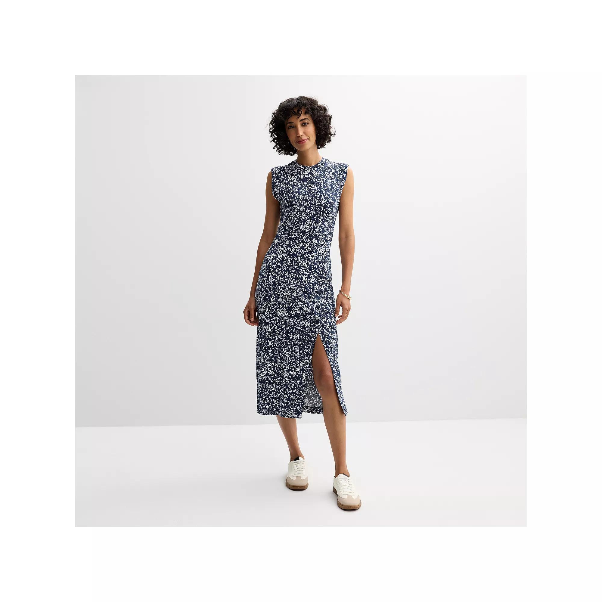 Women's Grey State Snap-Front Midi Dress, Size: XS, Whimsical Dot Print Product Image