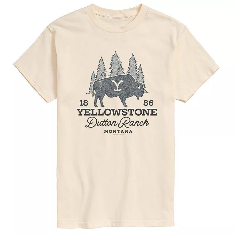 Men's Yellowstone Dutton Ranch Bison Graphic Tee, Size: XL, Ivory Product Image