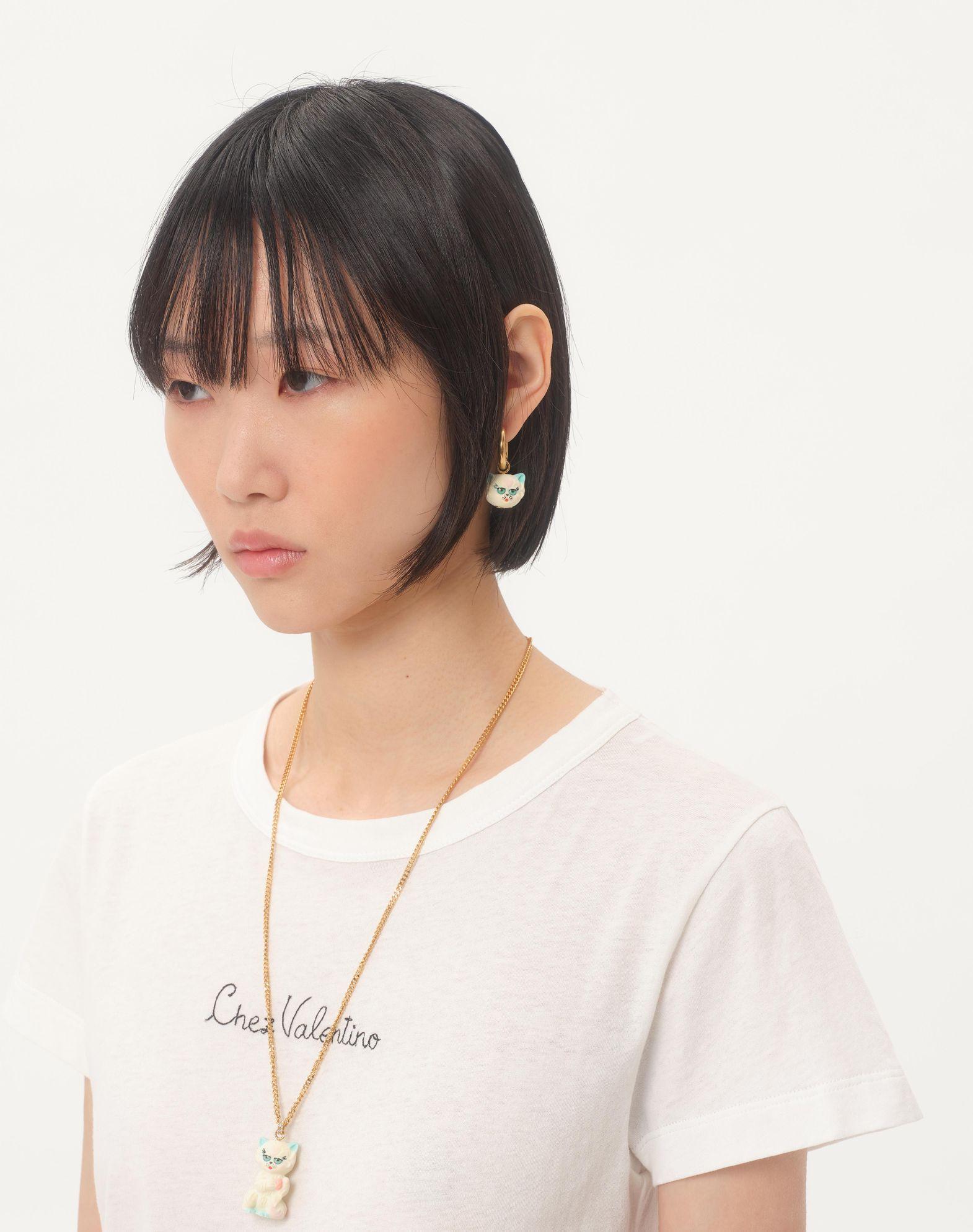 Le Chat De La Maison Single Earring In Metal And Nylon  Product Image