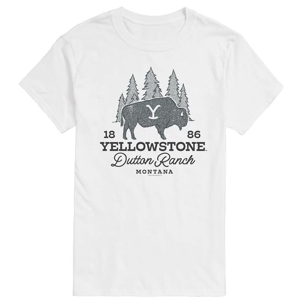 Men's Yellowstone Dutton Ranch Bison Graphic Tee, Size: XL, Ivory Product Image