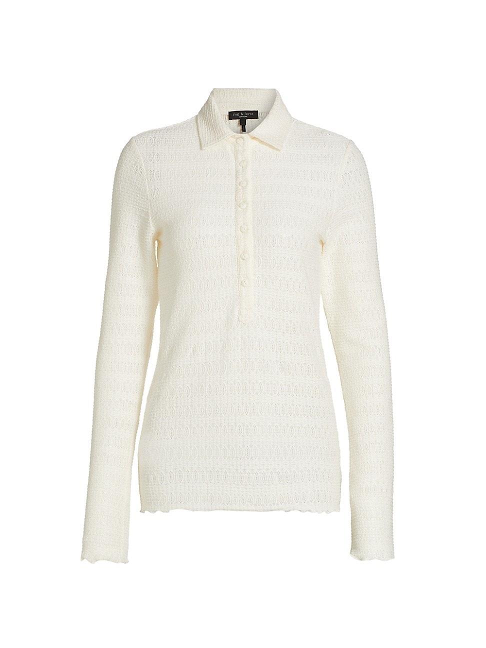 Womens Julia Pointelle-Knit Polo Product Image