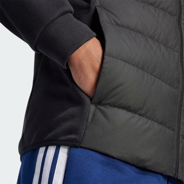 Men's adidas Essentials Down Hooded Sportswear Jacket, Size: XL, Black Product Image
