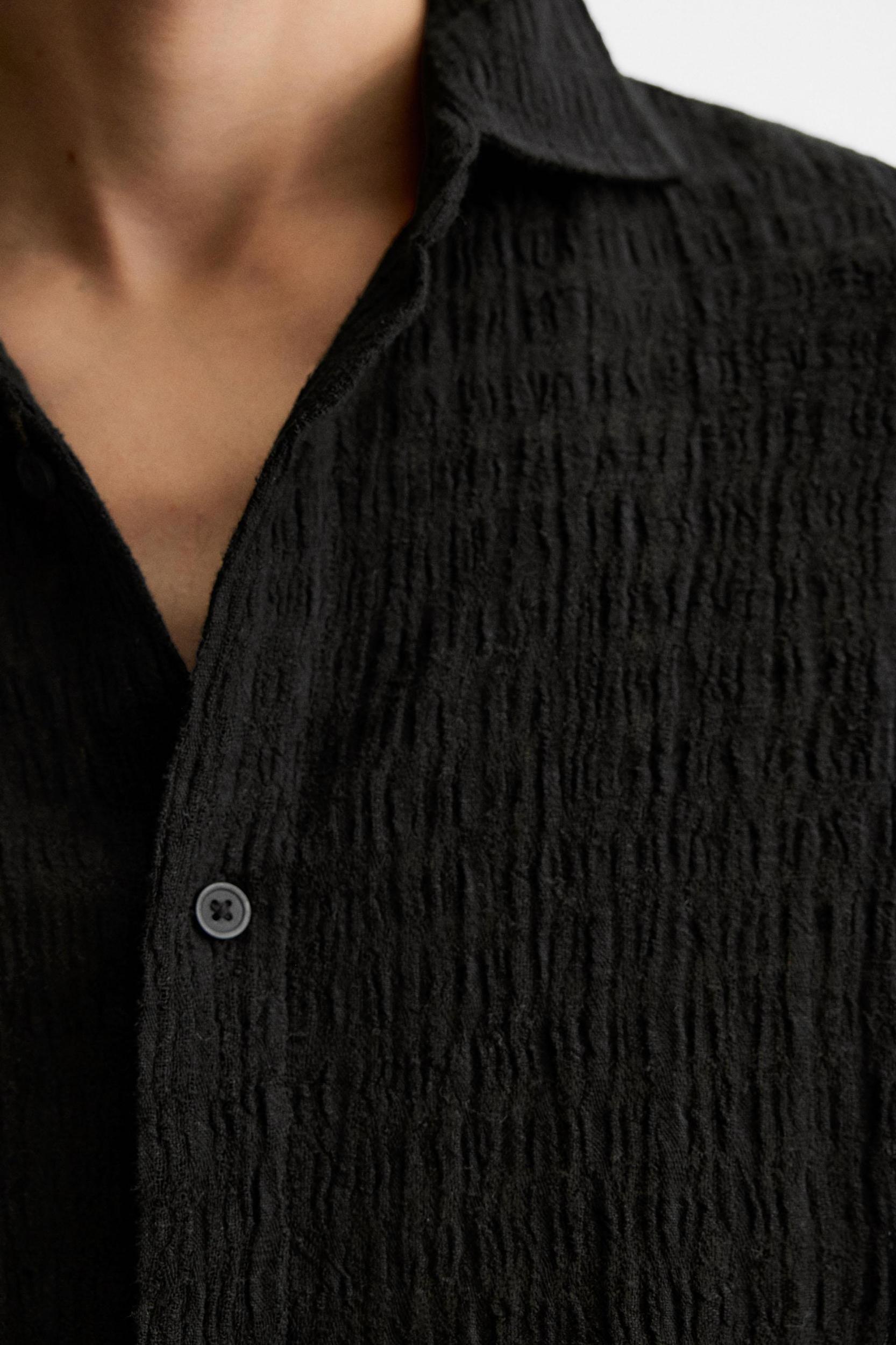 LINEN - COTTON JACQUARD SHIRT Product Image