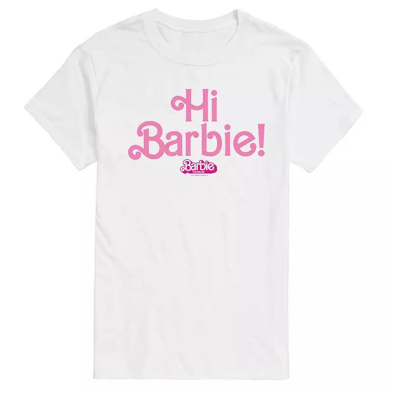 Big & Tall Barbie The Movie Hi Barbie Graphic Tee, Mens Blue Product Image