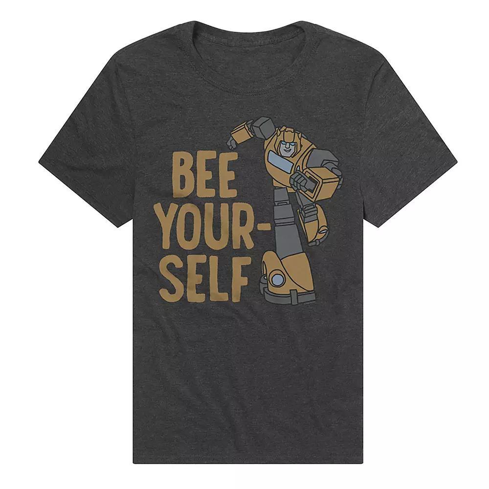 Men's Transformers Bee Yourself T-Shirt, Size: Medium, Grey Product Image