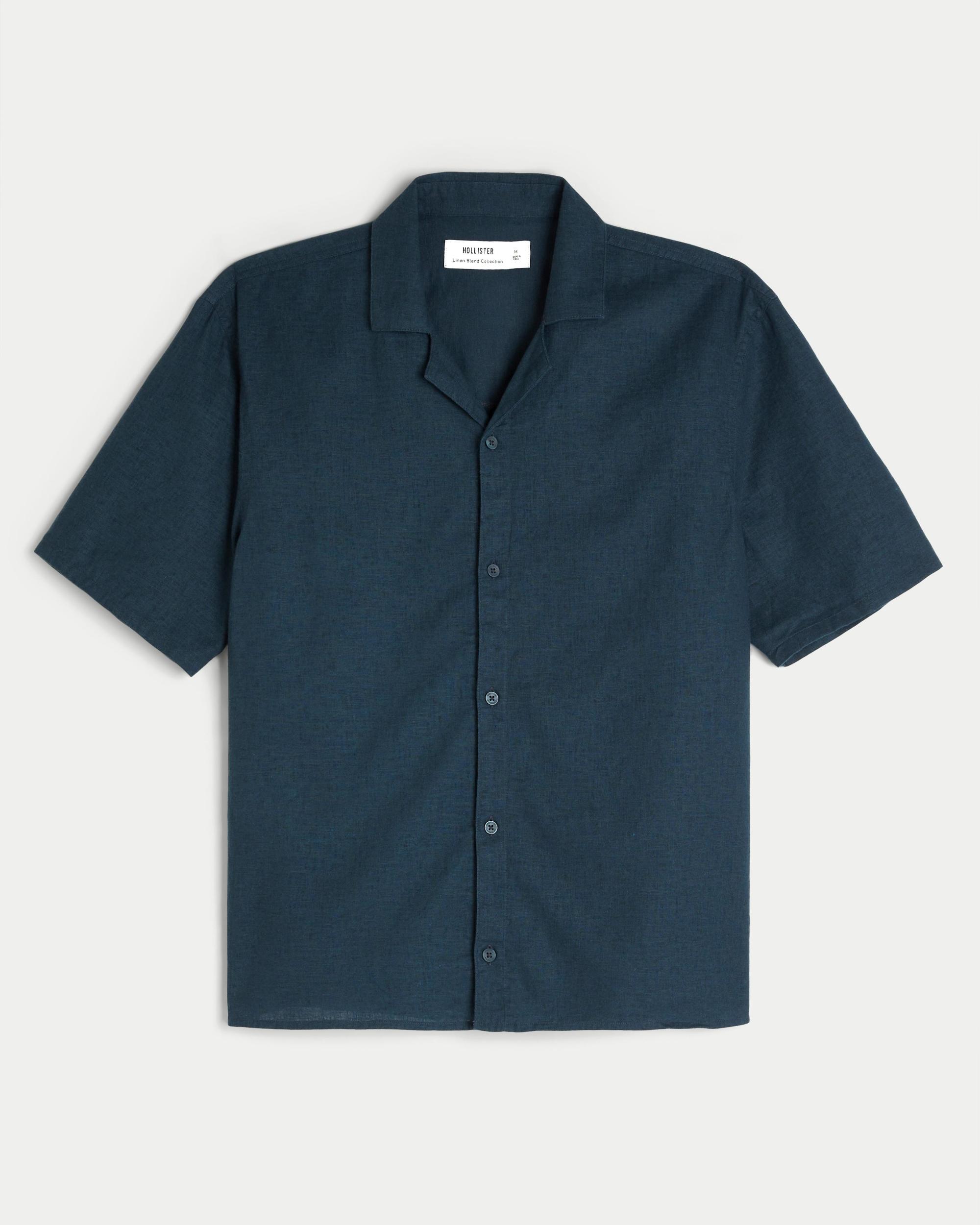 Short-Sleeve Linen-Blend Shirt Product Image