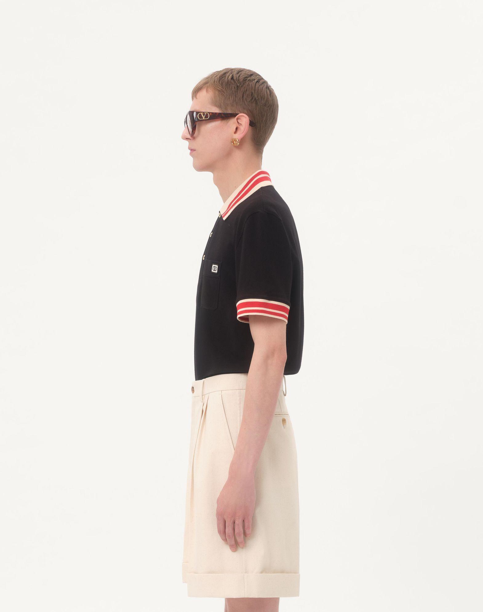 Cotton Piqué Polo Shirt With Vlogo Patch Product Image