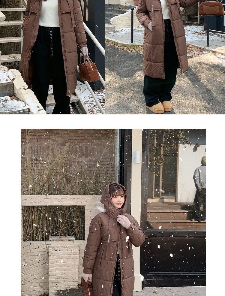 Plain Hooded Padded Zip Jacket Product Image