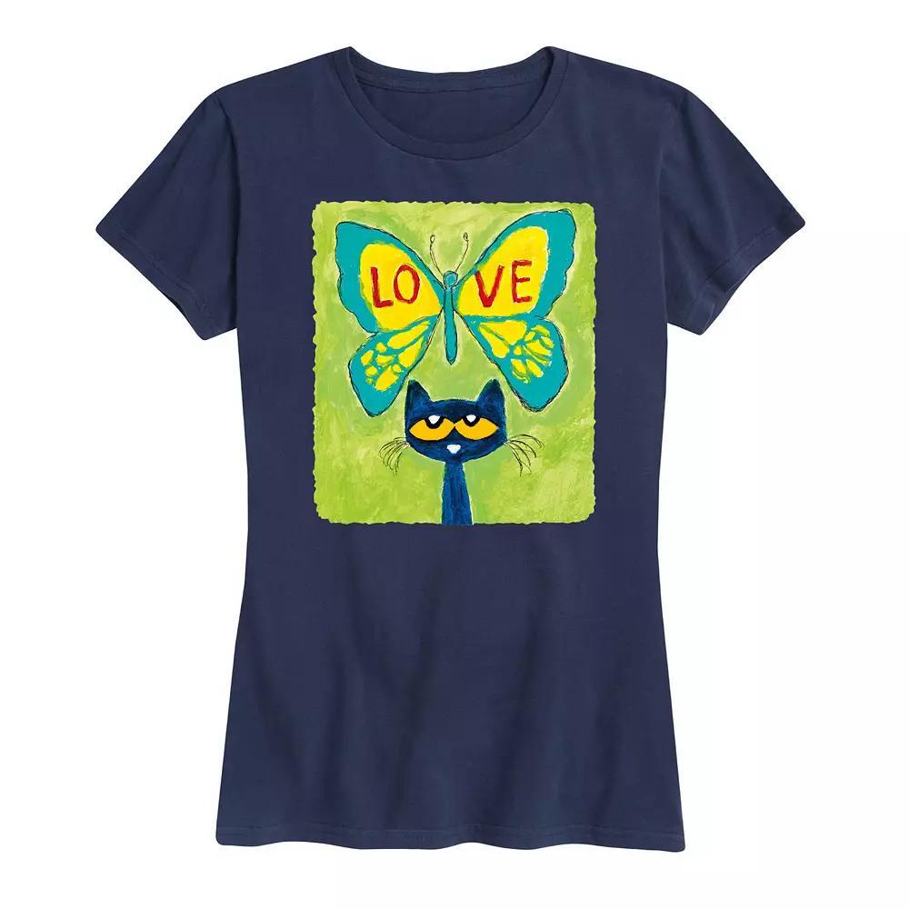 Womens Pete The Cat Meow Graphic Tee, Girls Blue Product Image