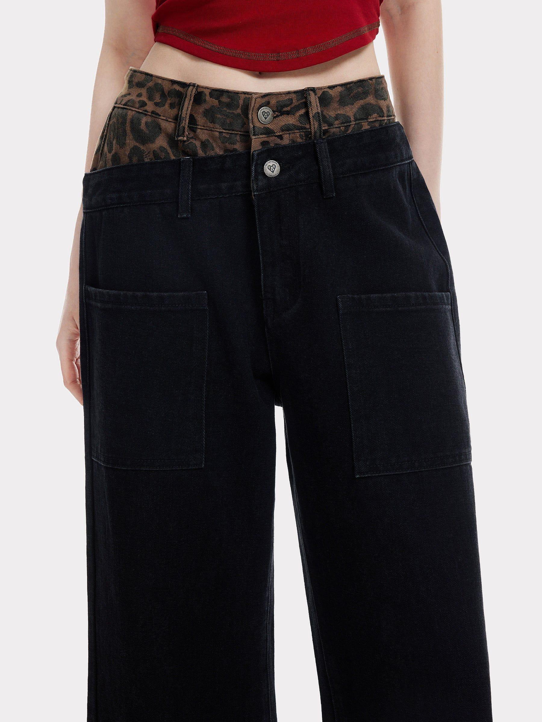 Aelfric Eden Leopard Print Baggy Jeans Product Image