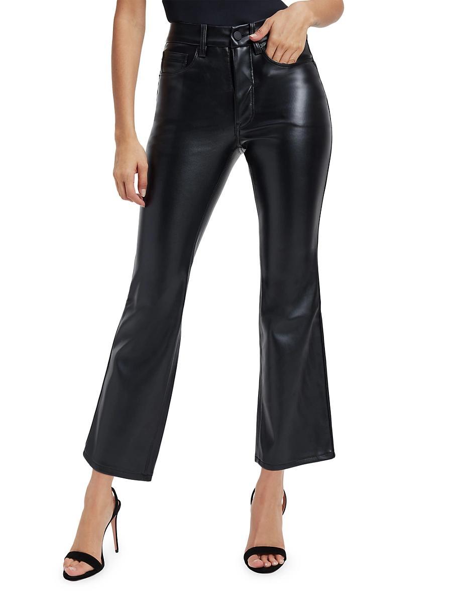 Womens Good Legs Cropped Mini Boot Vegan Leather Pants | | Good American by Khlo Kardashian Product Image