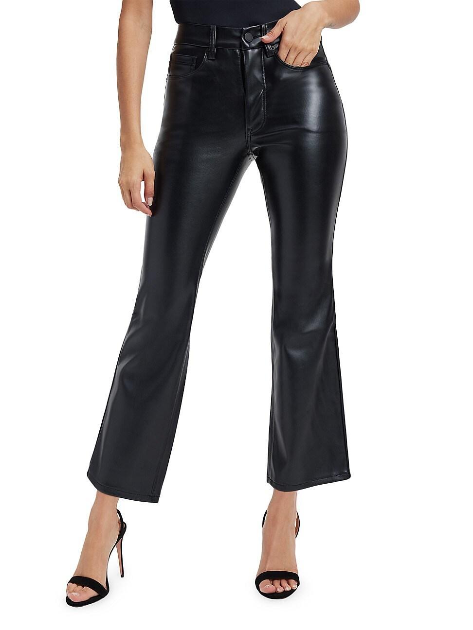 Womens Good Legs Cropped Mini Boot Vegan Leather Pants | | Good American by Khlo Kardashian Product Image