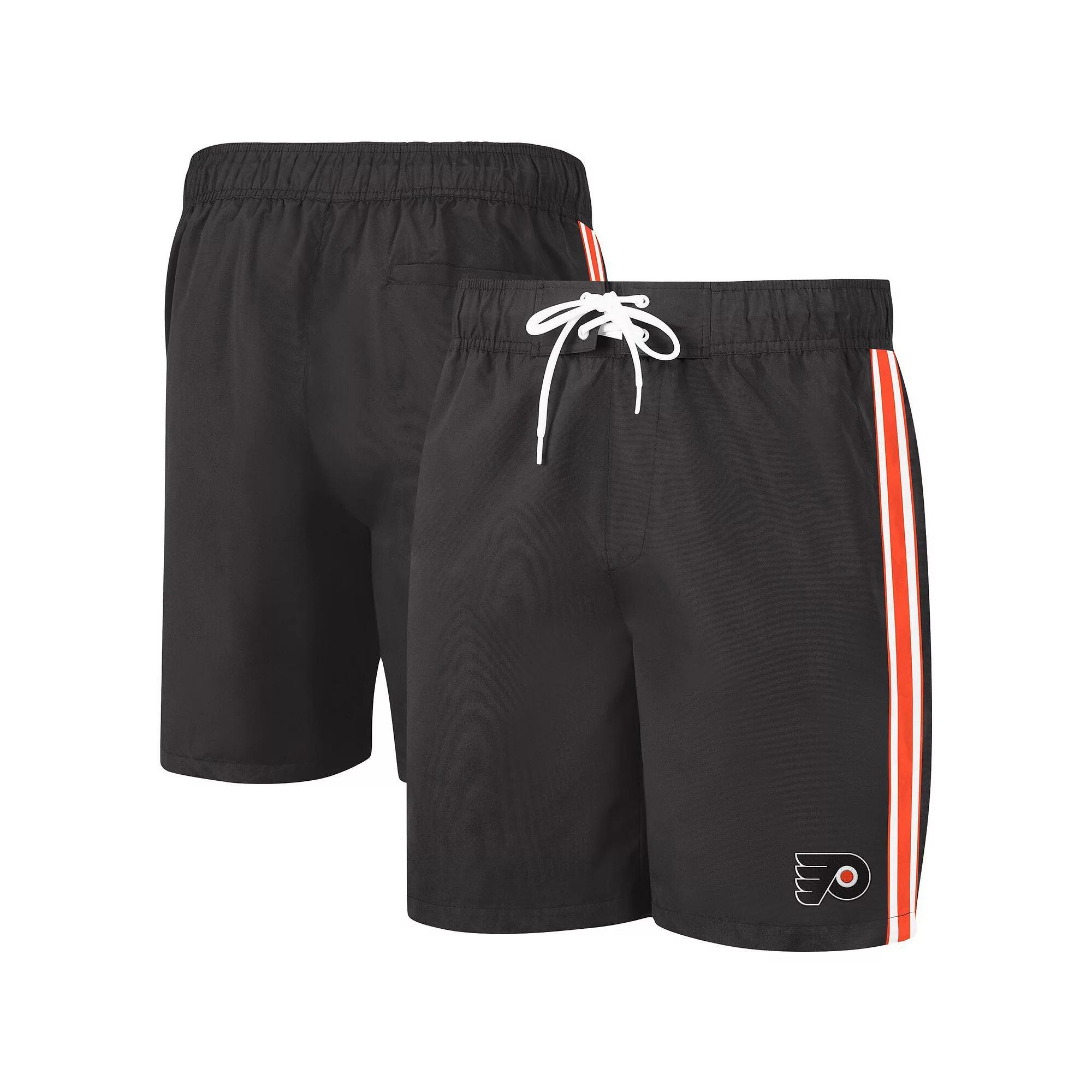 Men's G-III Sports by Carl Banks Black/Orange Philadelphia Flyers Sand Beach Swim Shorts, Size: Medium, Fly Black Product Image
