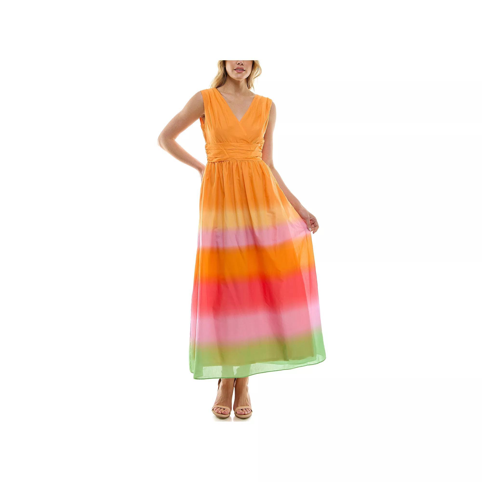 Women's Taylor V-Neck Ombre Maxi Dress, Size: 2, Blue Product Image