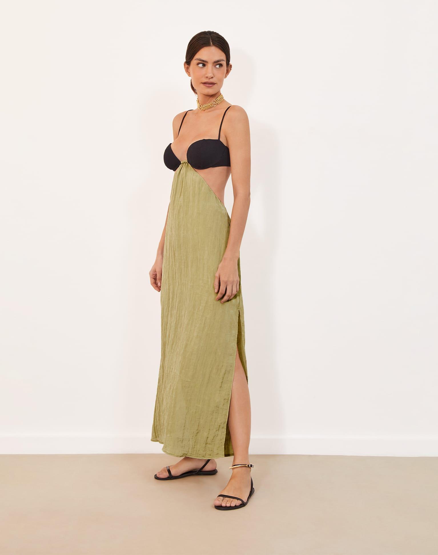 Iona Long Dress (exchange only) - Olivine Product Image