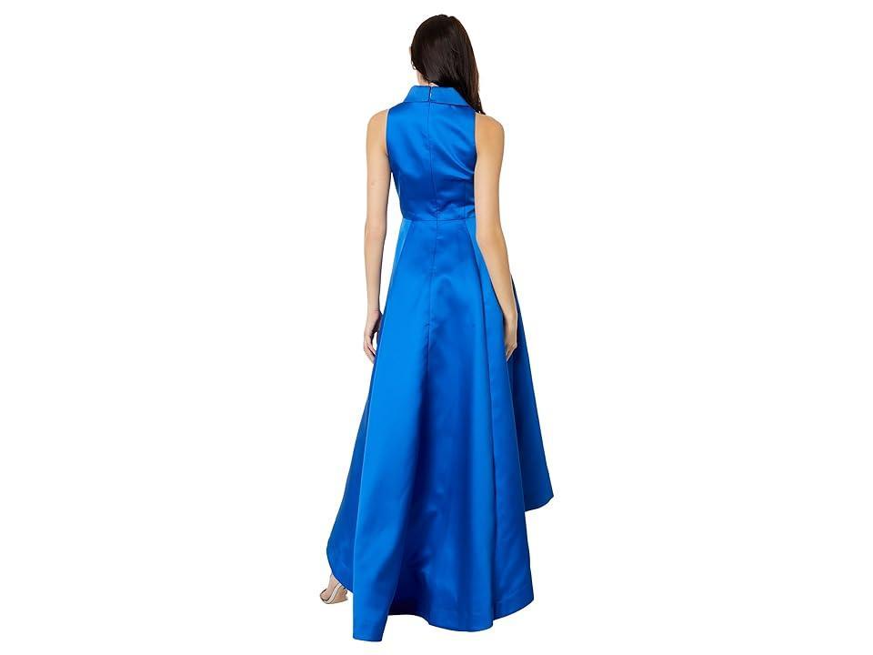 Adrianna Papell Solid Mikado Hi Low Hem Tuxedo Gown (Ultra ) Women's Dress Product Image