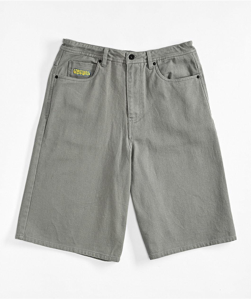 Empyre Ultra Loose Grey Twill Skate Shorts Product Image