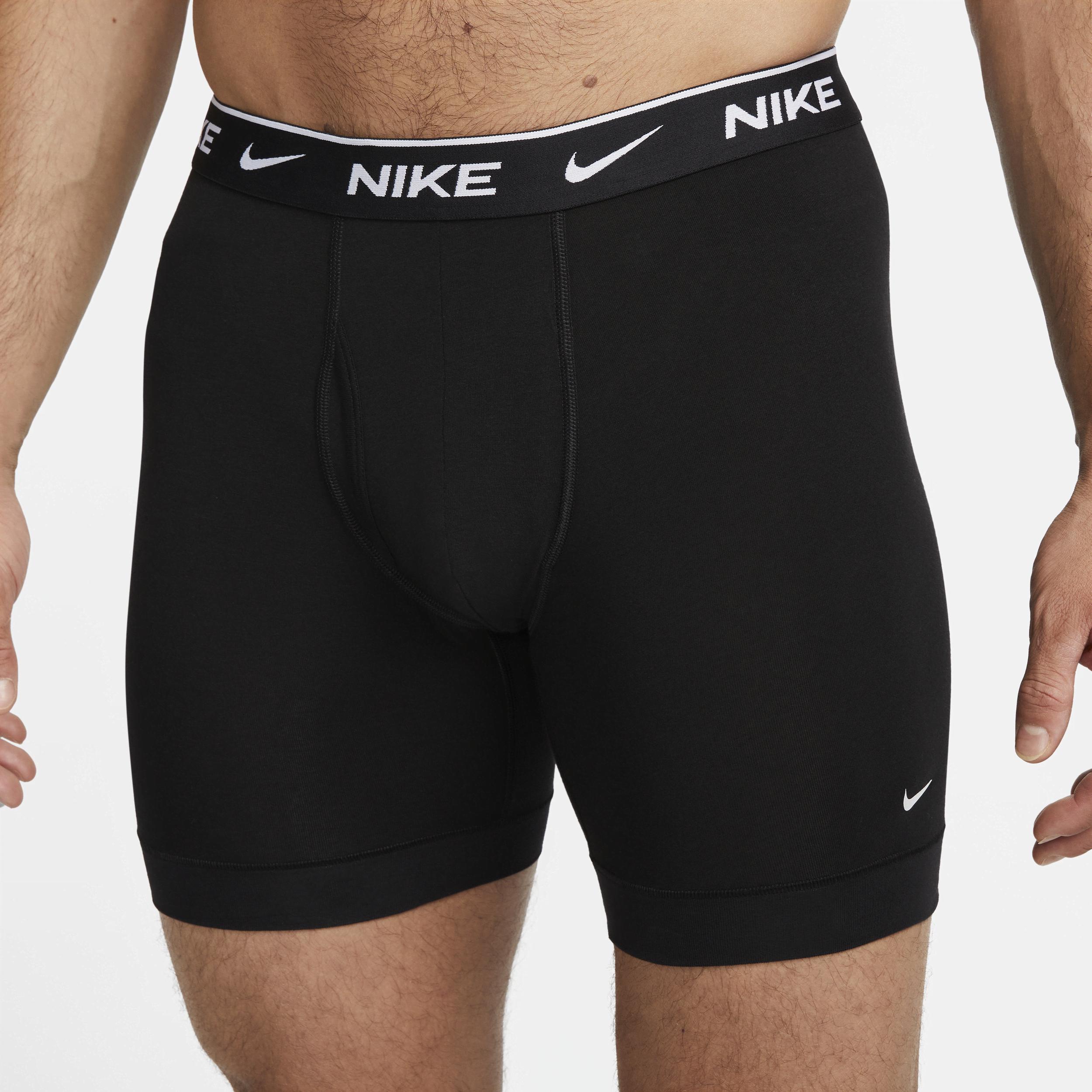 Men's Nike Dri-FIT Essential 3-pack Stretch Boxer Briefs, Size: Large, Black Orange Blue Product Image
