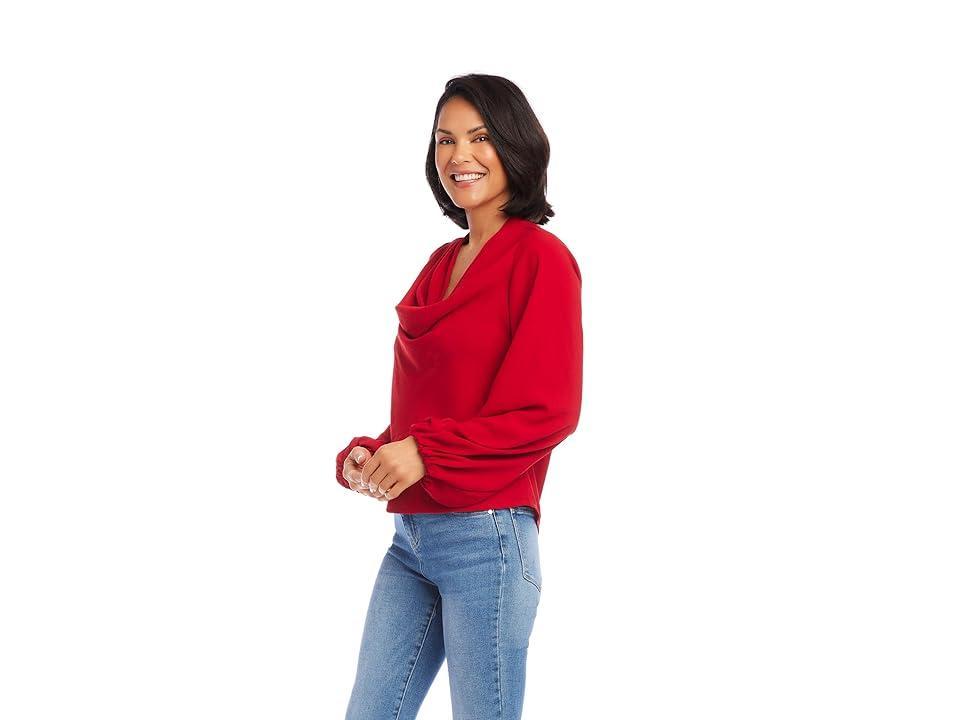 Karen Kane Cowl Neck Top Women's Long Sleeve Button Up Product Image