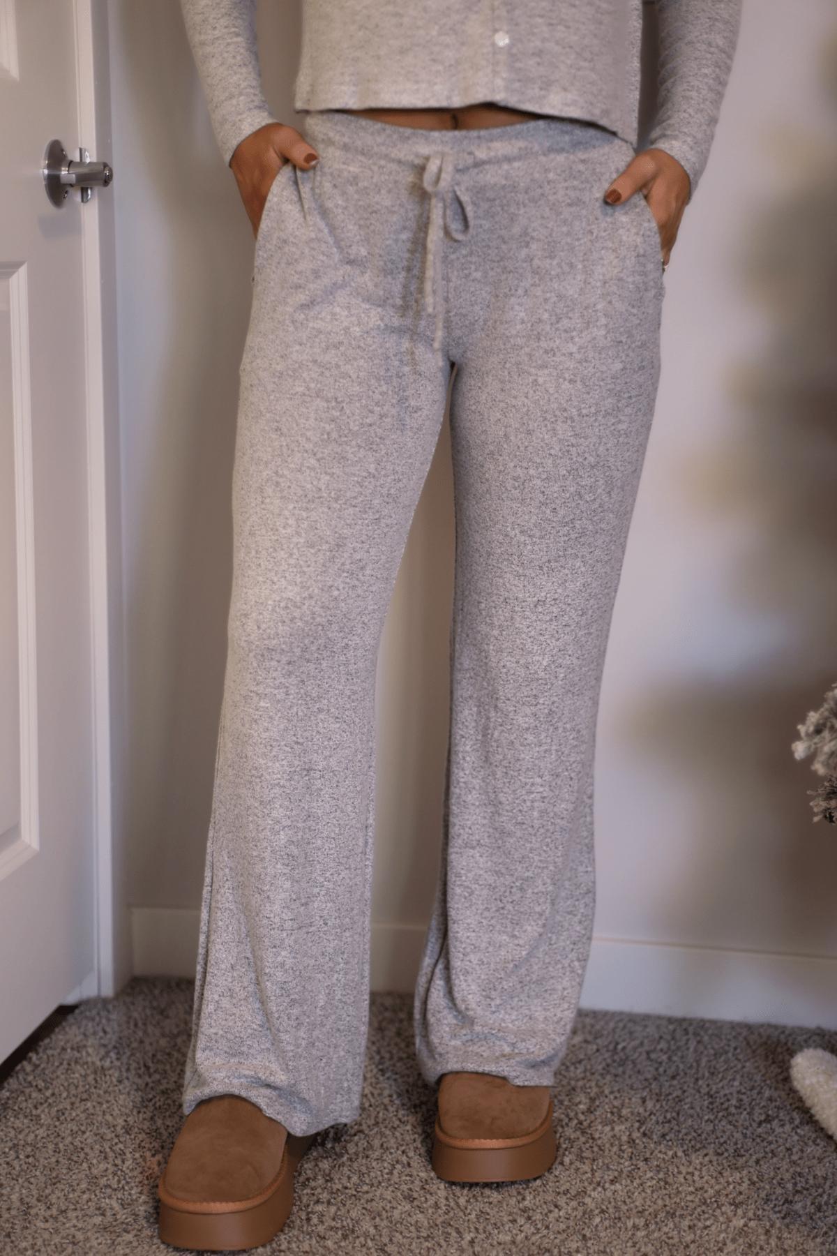 Soft Grey Brushed Button Down Top - FINAL SALE Product Image