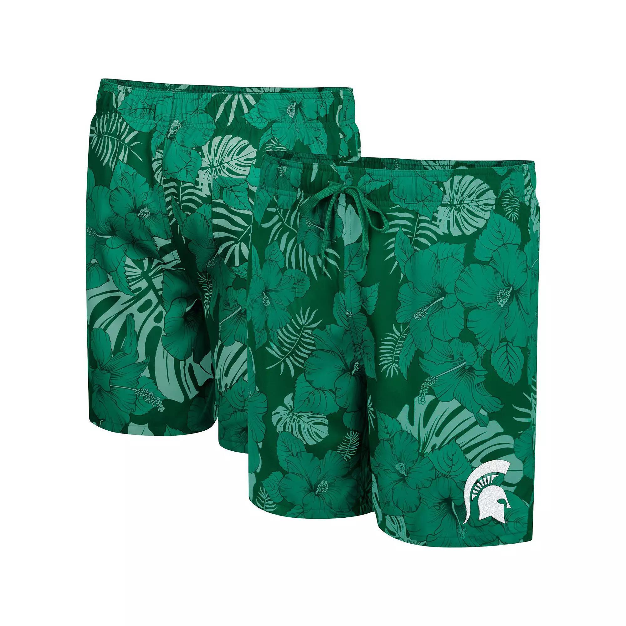 Men's Colosseum Green Michigan State Spartans The Dude Swim Shorts, Size: XL Product Image