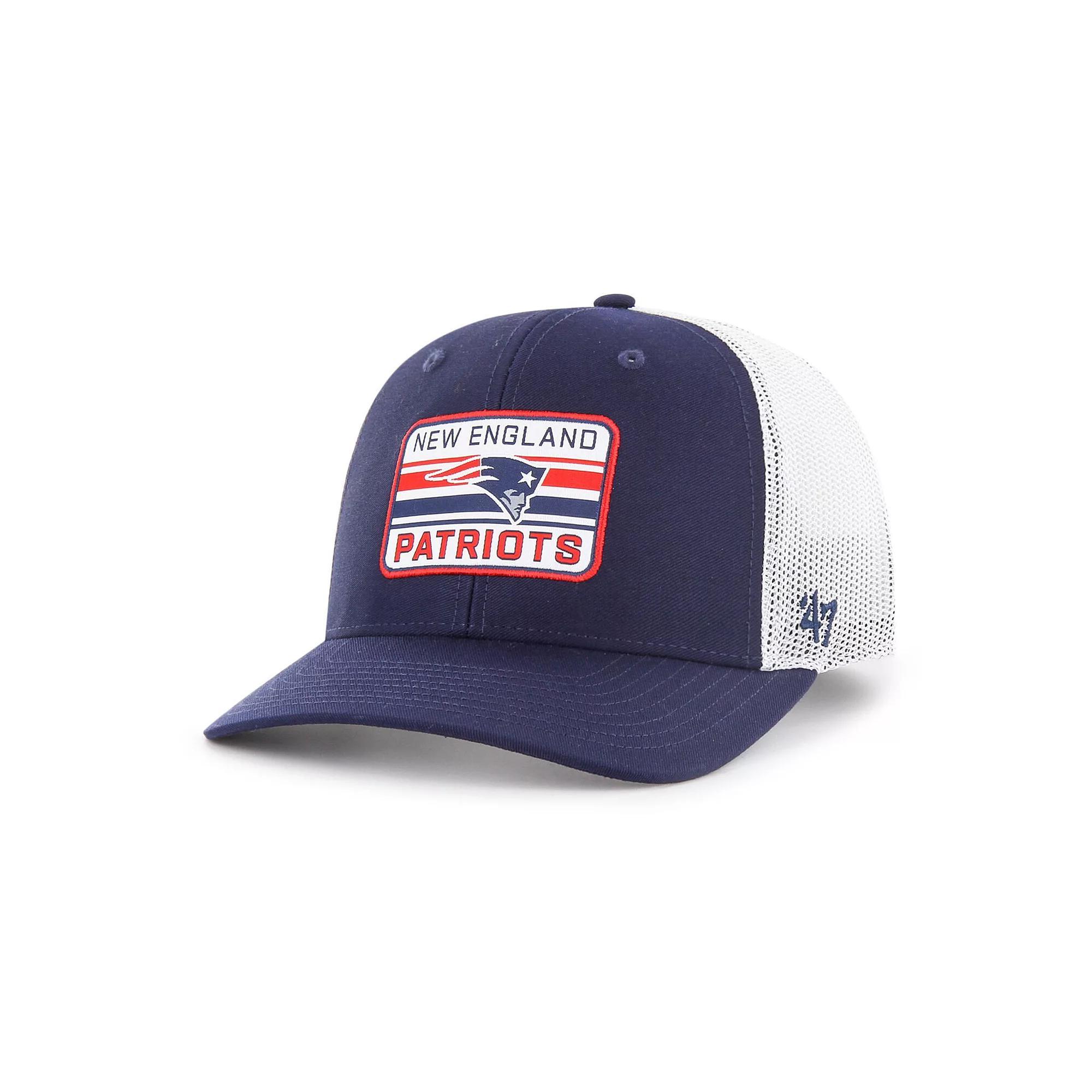 Mens 47 /White New England Patriots Drifter Adjustable Trucker Hat, Blue Product Image