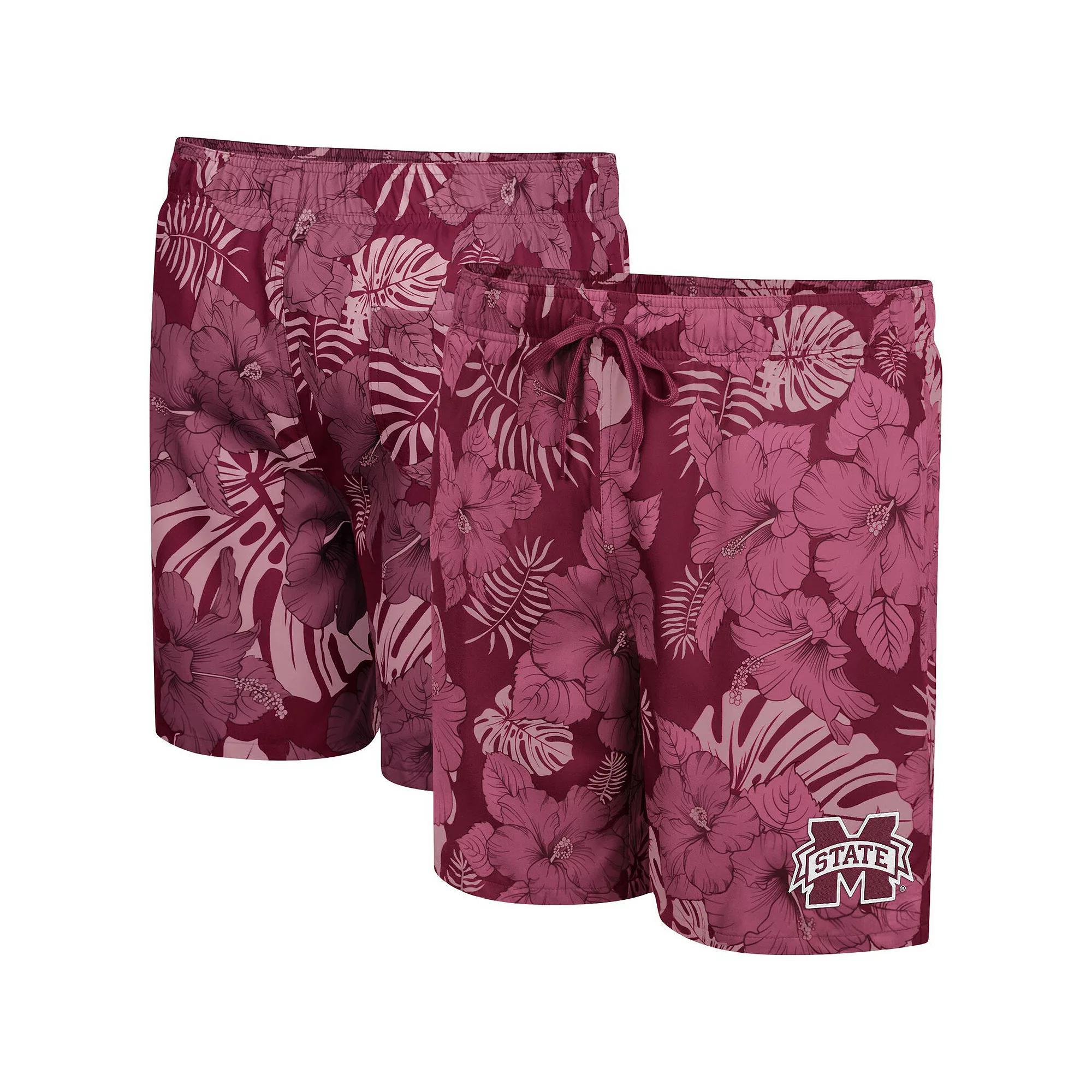 Men's Colosseum Maroon Mississippi State Bulldogs The Dude Swim Shorts, Size: Large, Mst Red Product Image