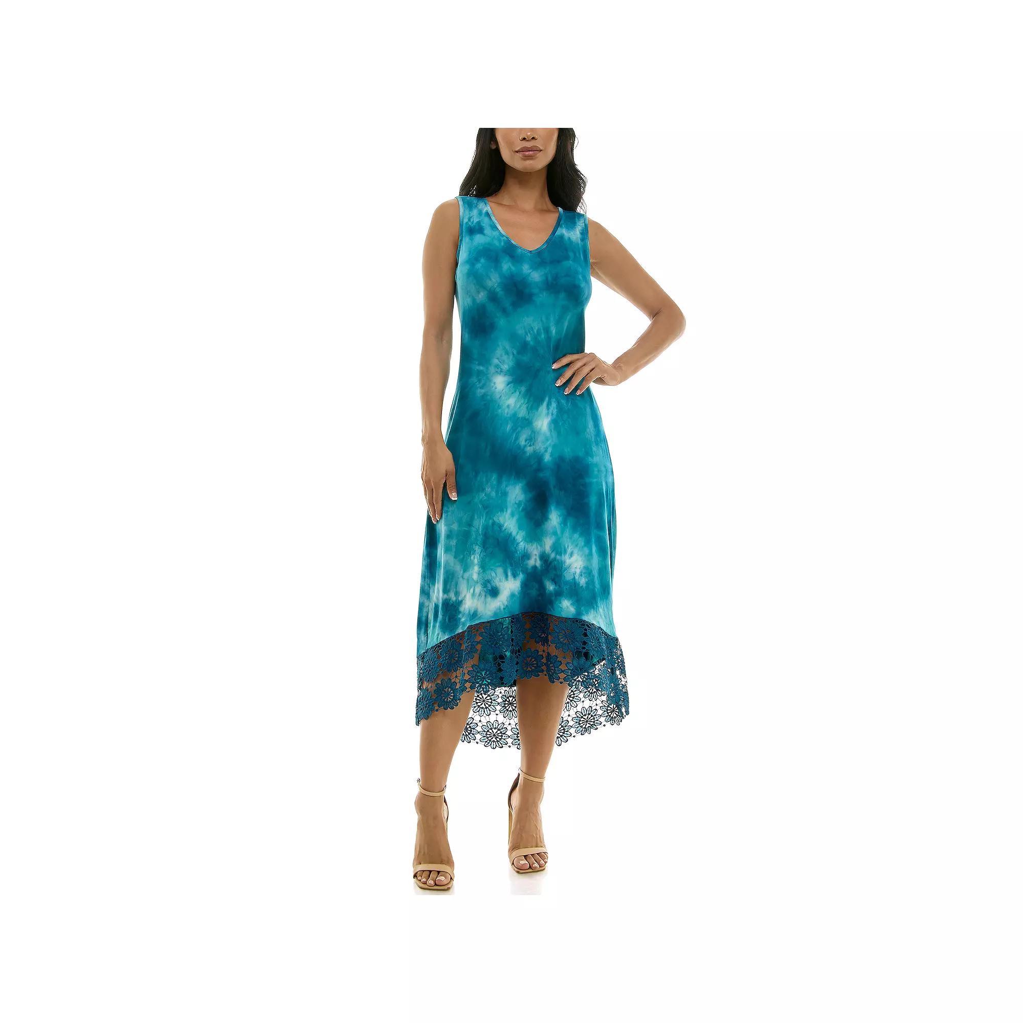 Women's Nina Leonard High-Low Midi Dress, Size: Medium, Deep  Red Product Image