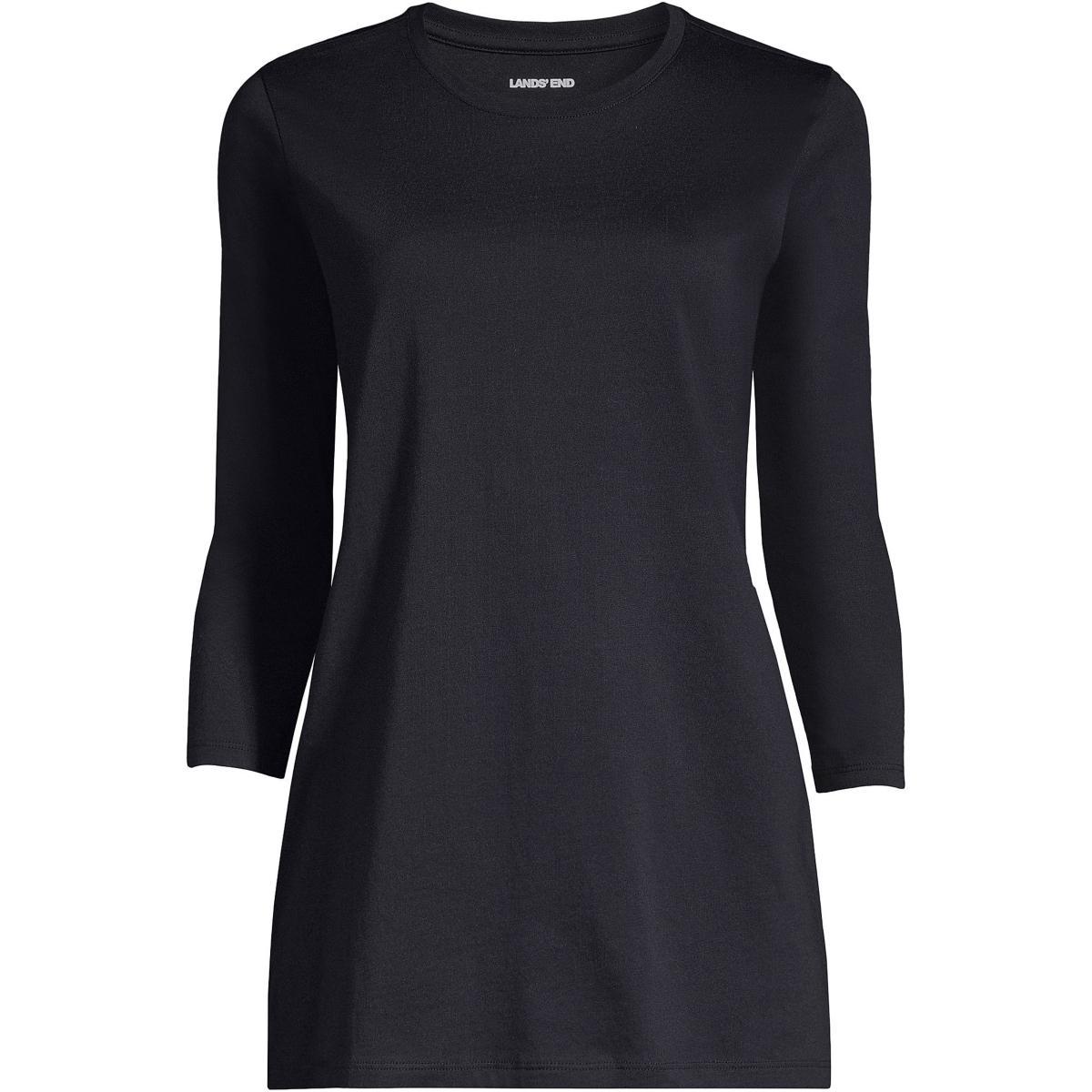 Women's Lands' End Supima Cotton Crewneck Tunic, Size: XL, Fresh Ivory Product Image