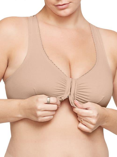 Plus Size Glamorise Full-Figure Complete Comfort Wire-free Cotton T-Back Bra 1908, Women's, Size: 40 Dd/Ddd, Cafe Product Image