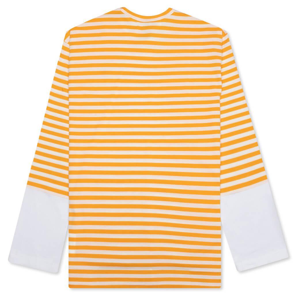 Stripe White T-Shirt - Yellow Male Product Image