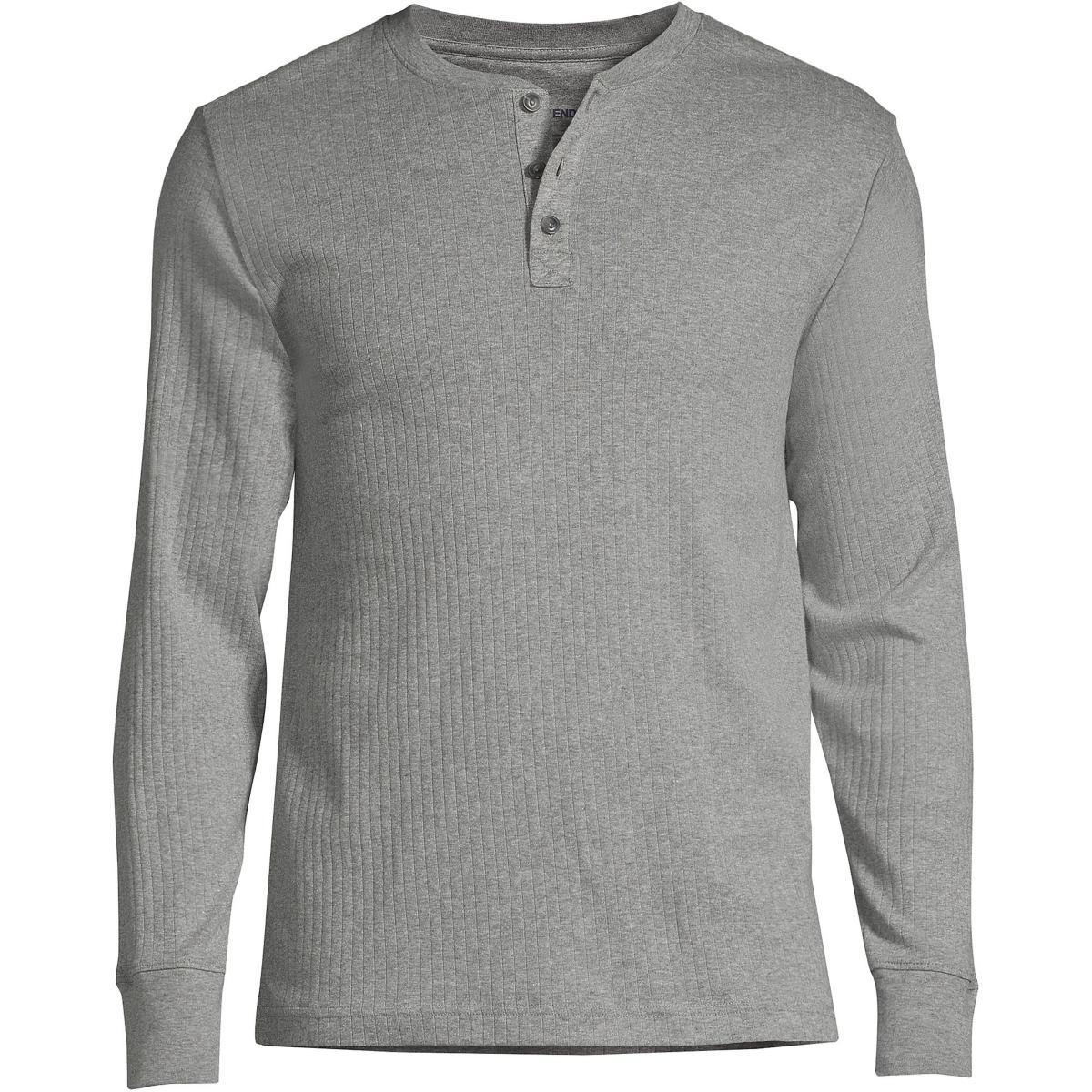 Men's Lands' End Ribbed Pajama Sleep Henley, Size: XXL, White Product Image
