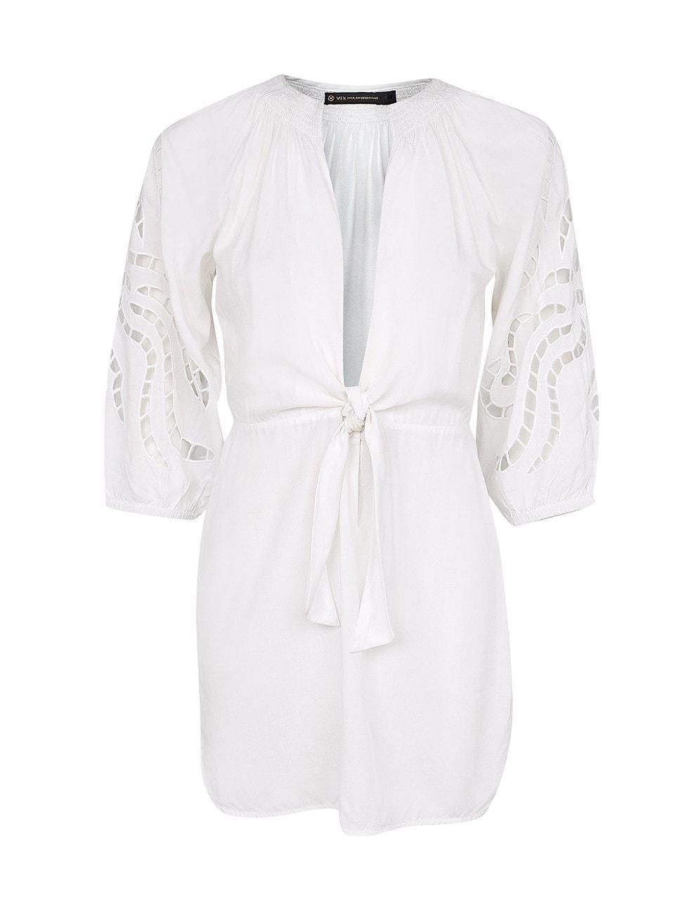 Womens Plunging Cut Out Crochet Coverup Product Image