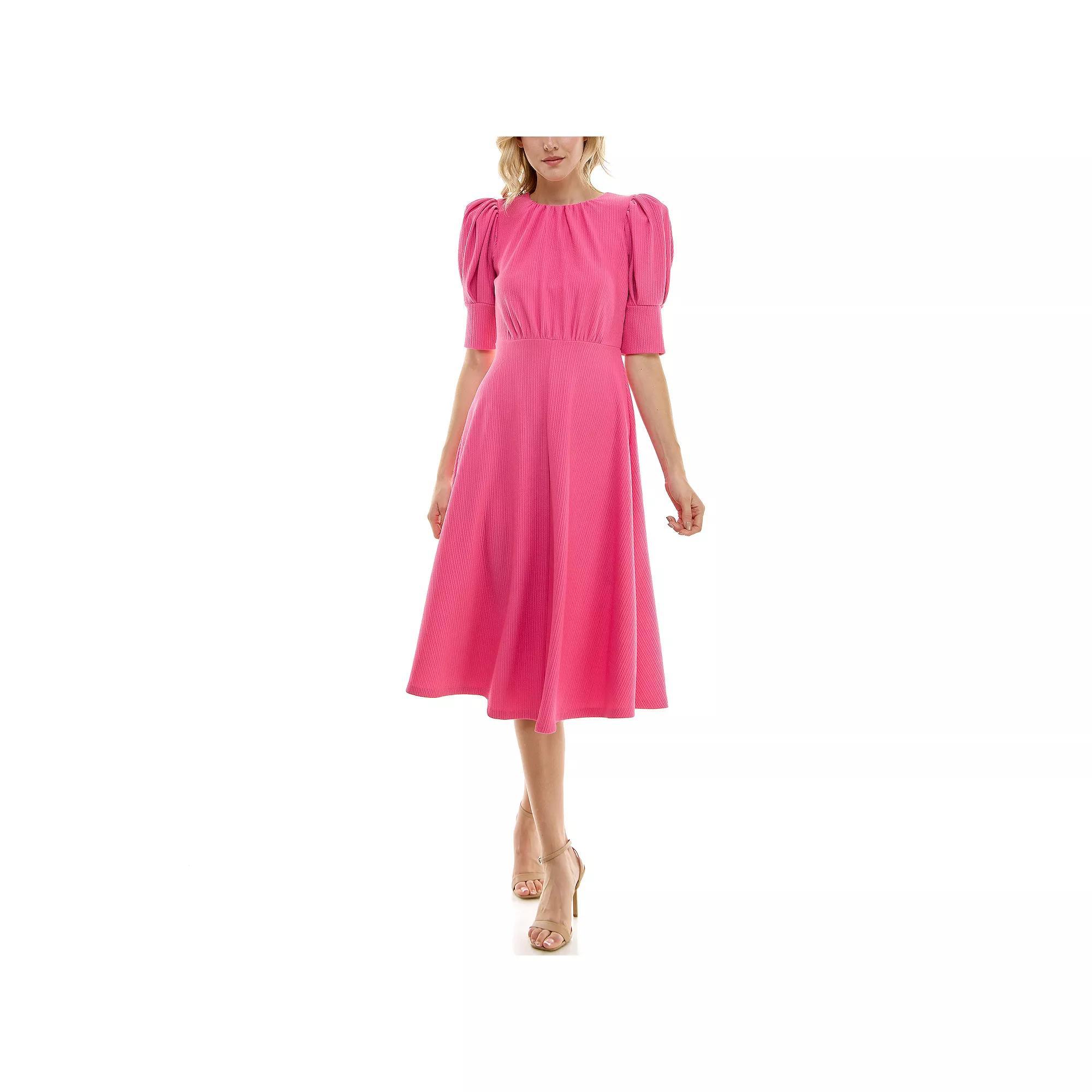Women's Maison Tara Textured Knit Midi Dress, Size: 6, Blue Oasis Product Image