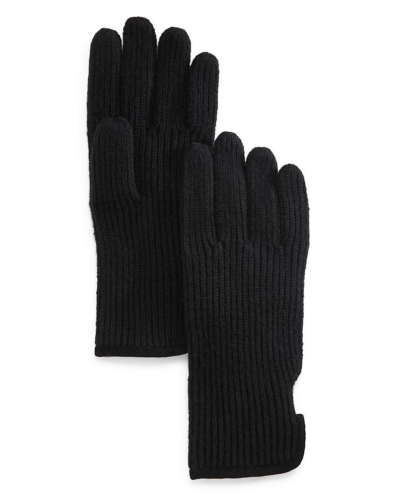 The Mens Store at Bloomingdales Suede Trimmed Ribbed Gloves - Exclusive Product Image