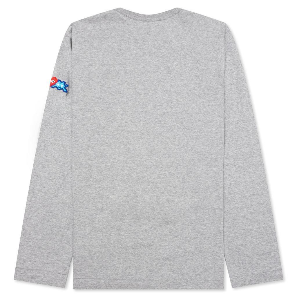 Comme des Garcons PLAY x the Artist Invader L/S Tee - Grey Male Product Image