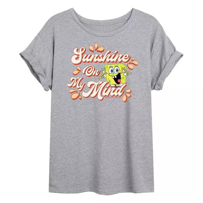 Juniors Peanuts Snoopy & Woodstock Rainbow Oversized Tee, Girls Product Image