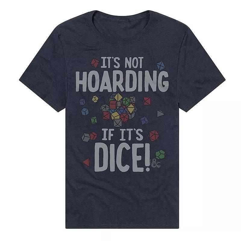 Men's Dungeons & Dragons It's Not Hoarding If It's Dice T-Shirt, Size: Large, Blue Product Image