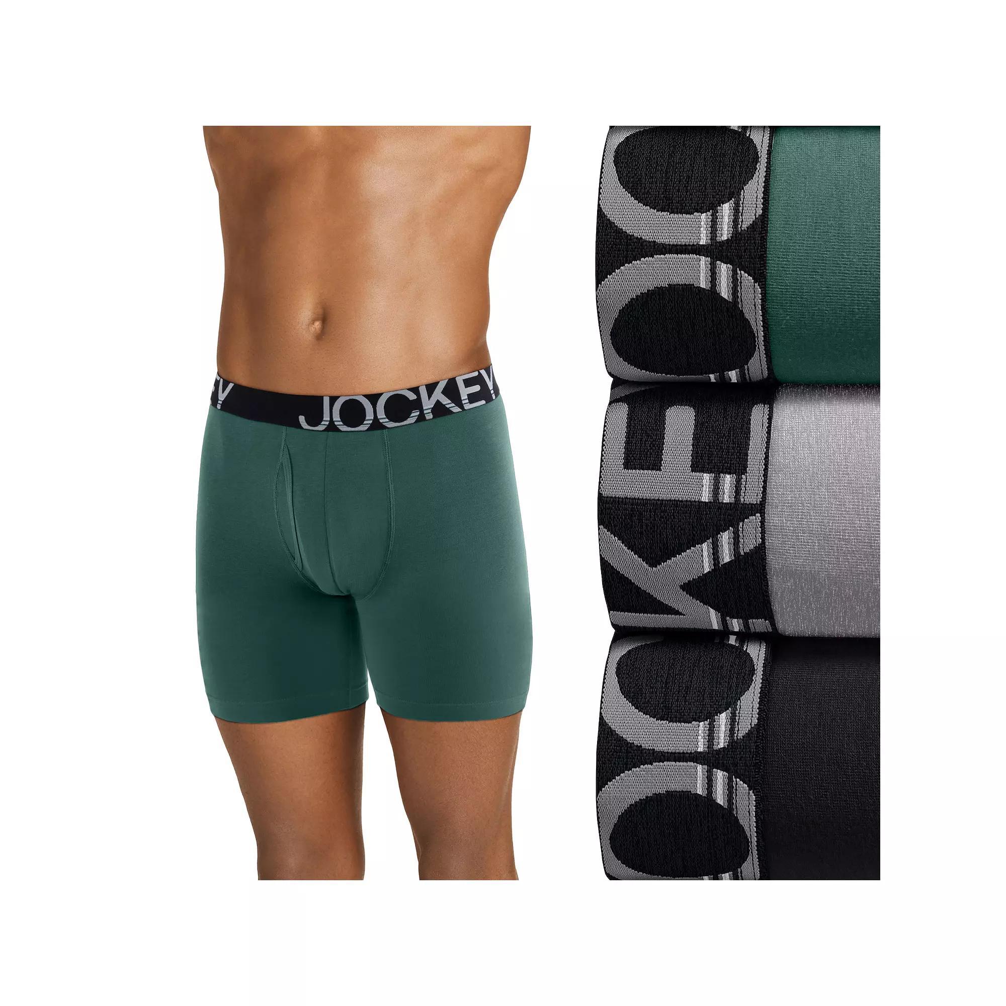 Men's Jockey® 3-pack ActiveStretch™ Long Leg Briefs, Size: Medium, Turquoise Assorted Product Image