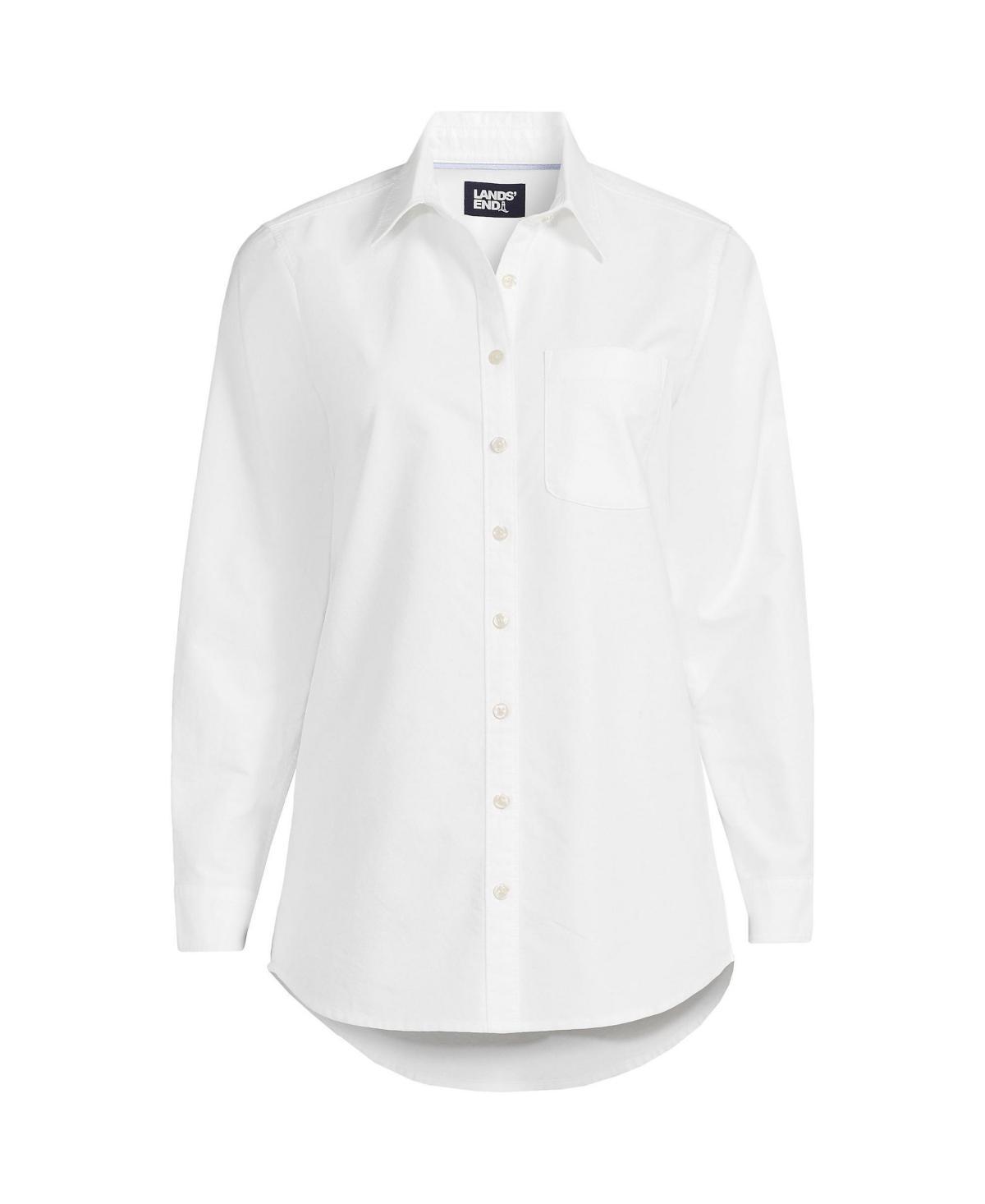 Womens Lands End Long Sleeve Classic Oxford Dress Shirt Product Image