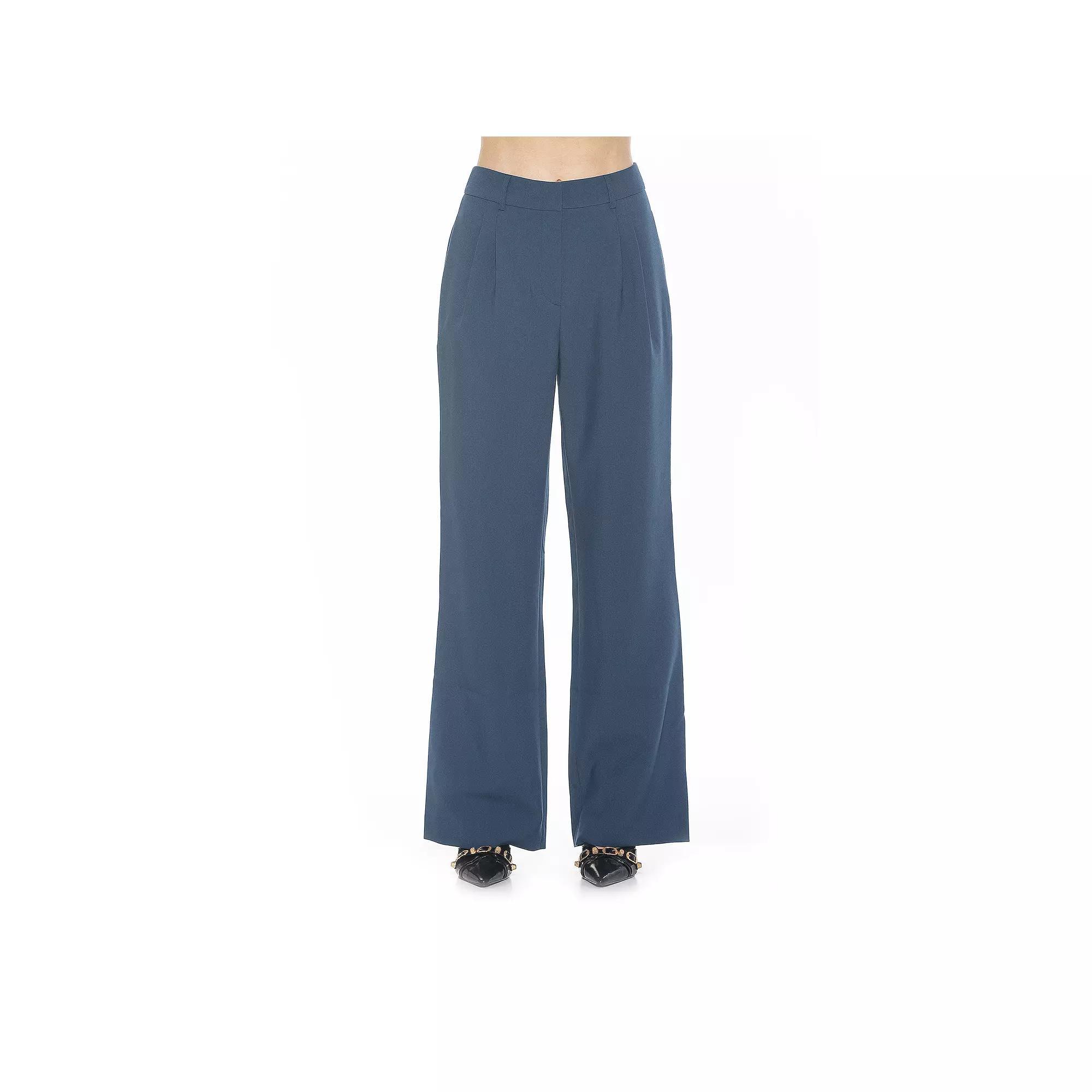 Women's ALEXIA ADMOR Ellie Wide Leg Pleated Pants, Size: 4, Halogen Blue Product Image