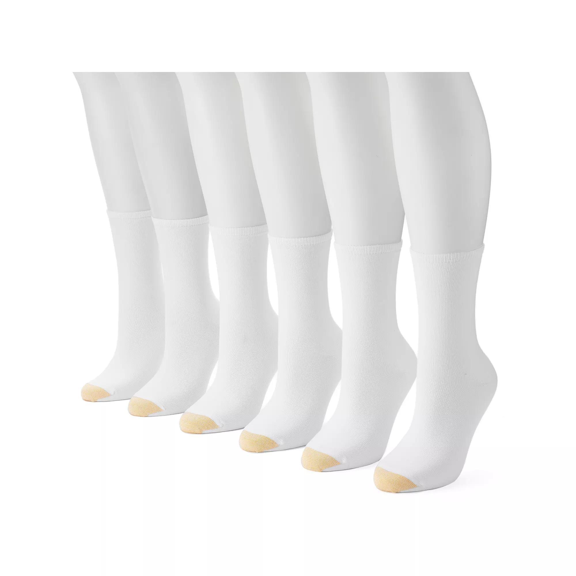 Women's GOLDTOE ® 6-pack Ultra Soft Crew Socks, Size: 9-11, White Product Image